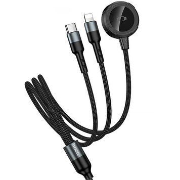 Дата кабель Hoco CW64 3in1 Type-C to iWatch/Lightning/Type-C 15W (1.2m) 81862 фото