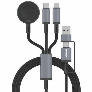 Дата кабель Amaya ACD-330X 6in1 Type-C/USB to iWatch/Lightning/Type-C 100W (1.2m) 87799 фото