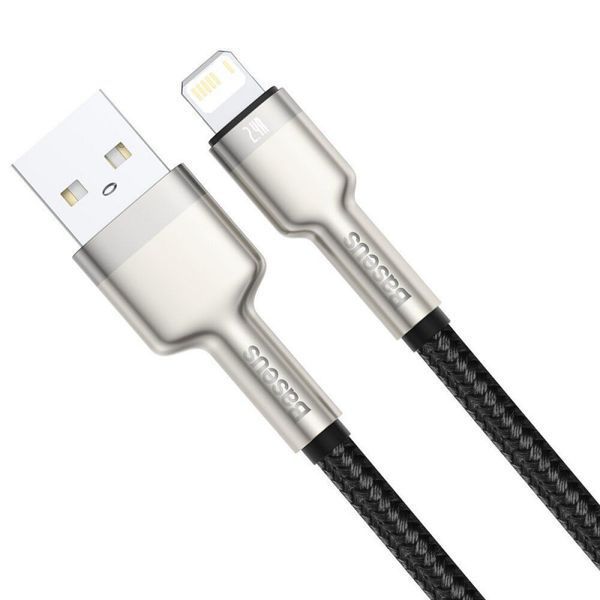 Дата кабель Baseus Cafule Metal USB to Lightning 2.4A (1m) (CALJK-A0) 74776 фото