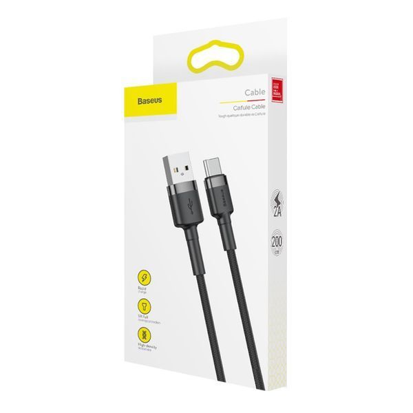 Дата кабель Baseus Cafule USB to Type-C Cable 3A (0.5m) (CATKLF-A) 34279 фото