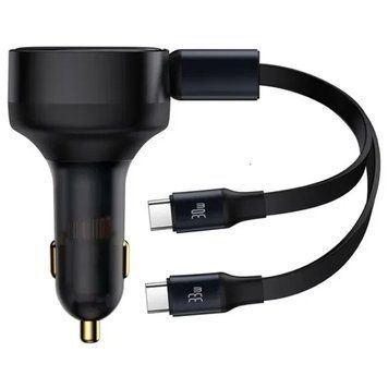 АЗП Baseus Enjoyment PD33W with retractable cables (2USB-C) (C00035500111) 87528 фото